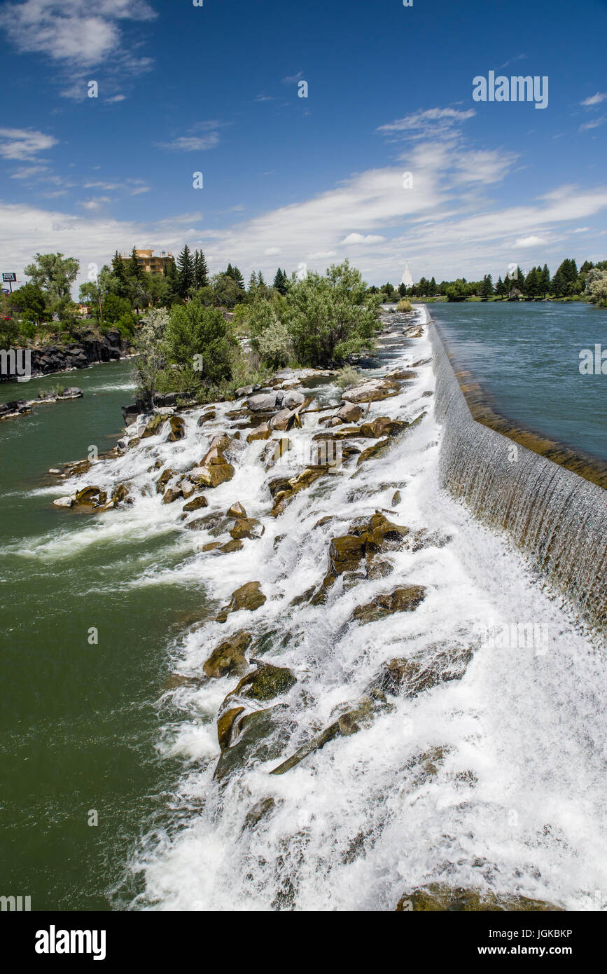 Snake River dam und Wasserkraft Reservoir am Snake River. Idaho Falls, Idaho Stockfoto