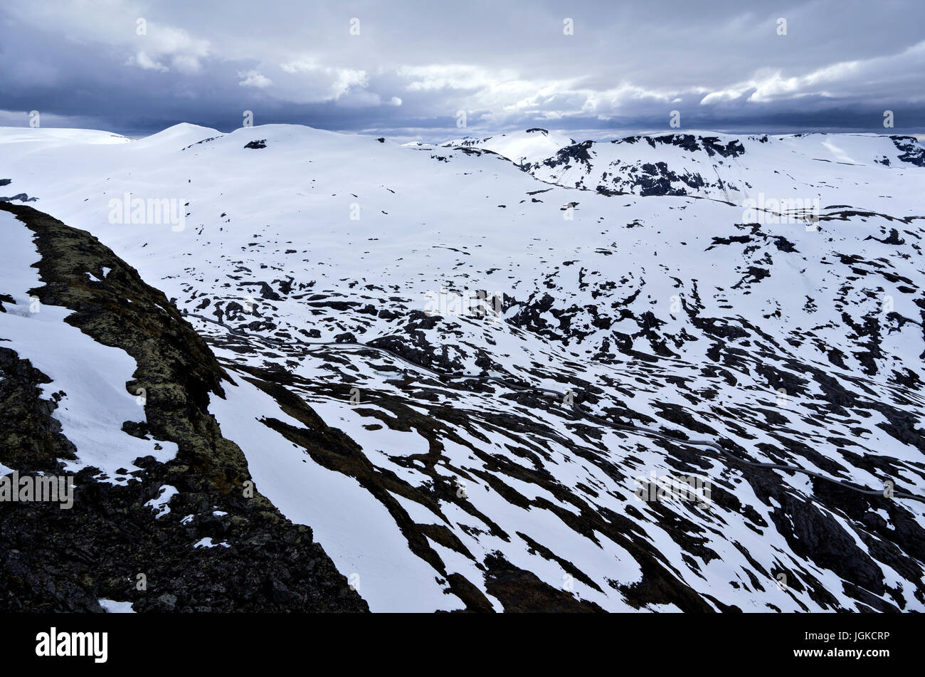 Gletscher in Norwegen vom Dalsnibba gesehen. Stockfoto