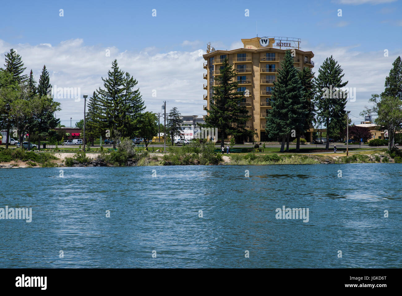 Rodeway Inn am Snake River. Idaho Falls, Idaho Stockfoto