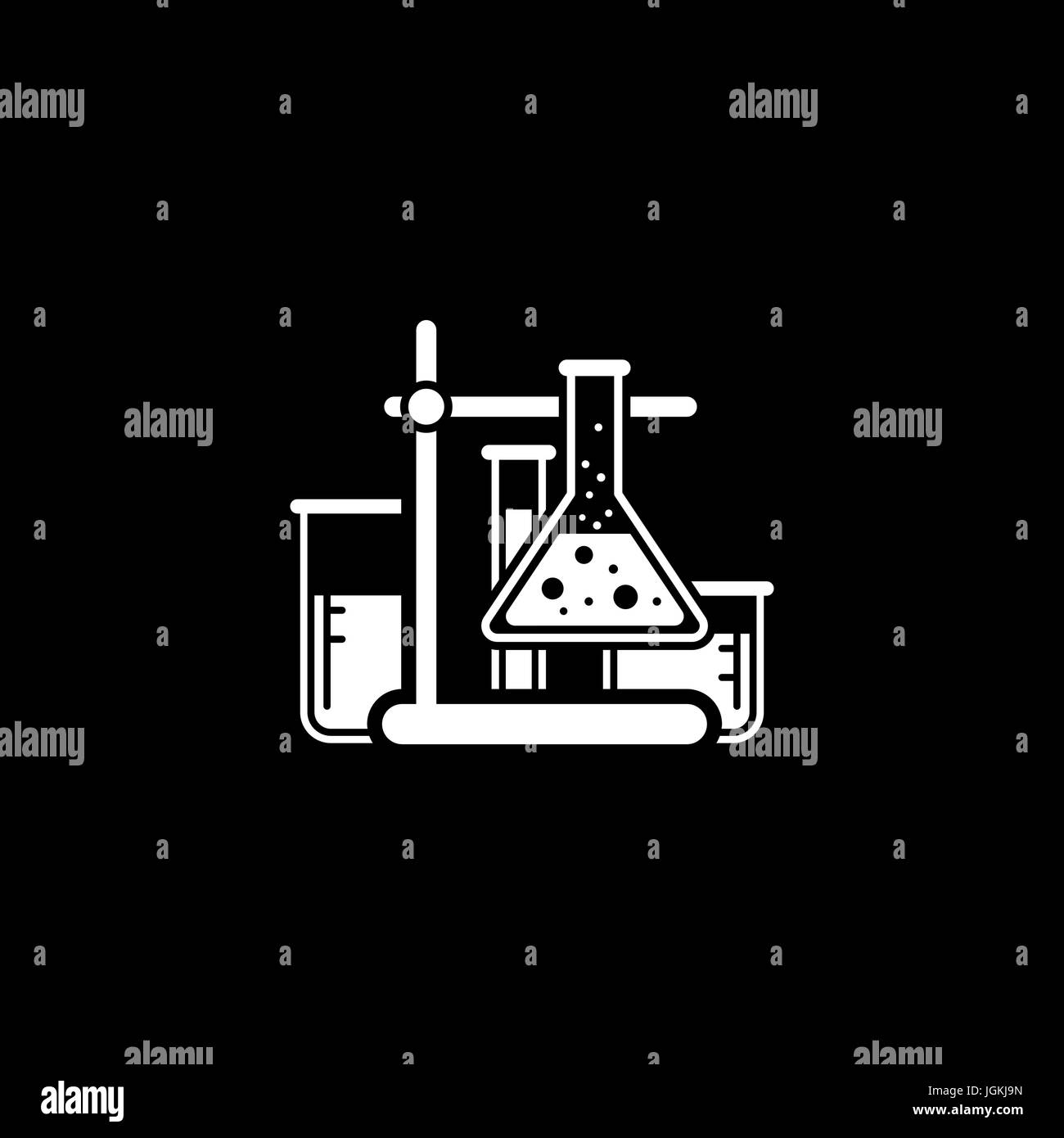 Labor-Analyse-Symbol. Flaches Design. Stock Vektor