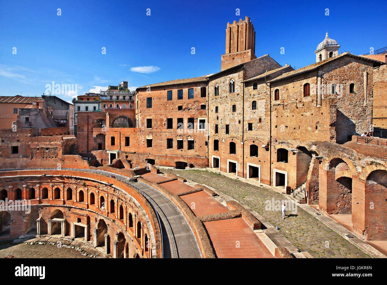 Der Trajan Forum (Markt) Wohnung Imperial Forum Museum (Museo dei Fori Imperiali), Rom, Italien. Stockfoto