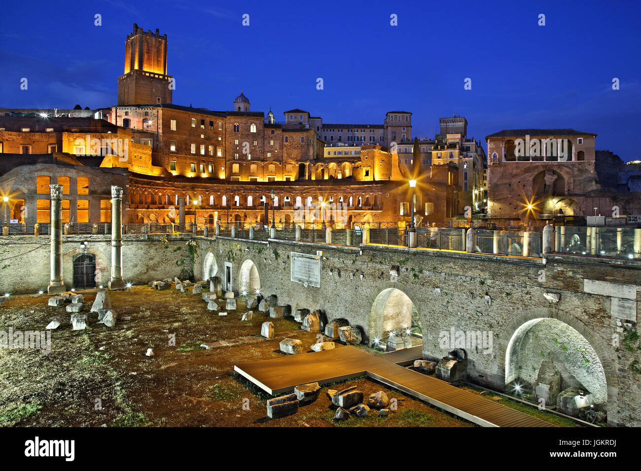 Das Forum des Traja (Markt) Gehäuse der Imperial Forum Museum (Museo dei Fori Imperiali), Rom, Italien. Stockfoto