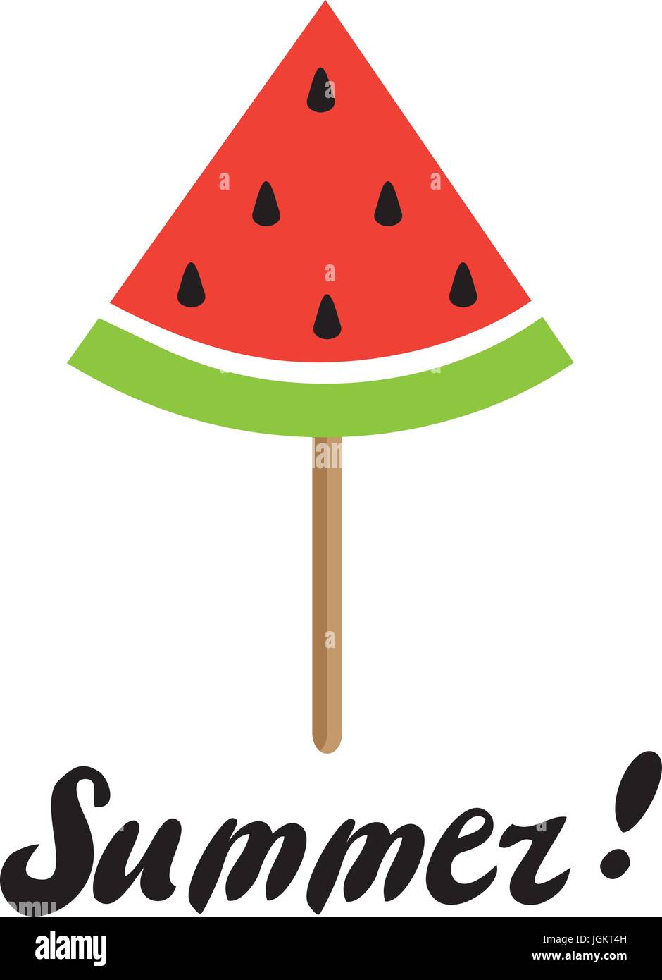 Vektor-Illustration der Sommerzeit Wassermelone Eis am Stiel Stock Vektor