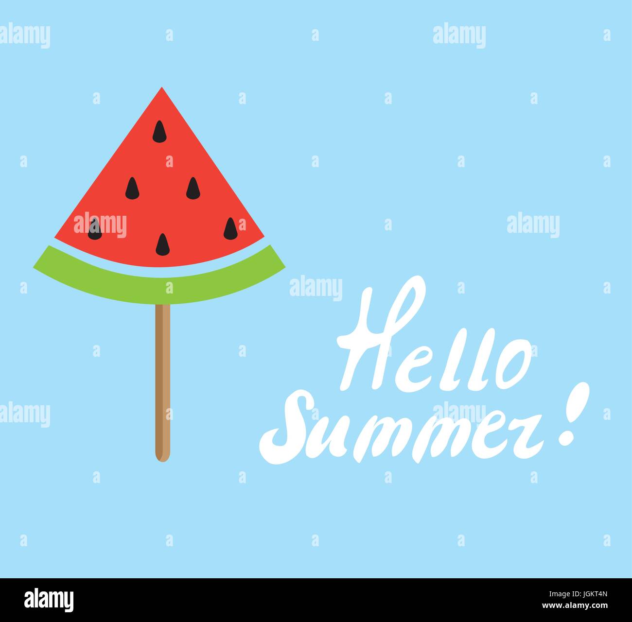 Vektor-Illustration der Sommerzeit Wassermelone Eis am Stiel Stock Vektor