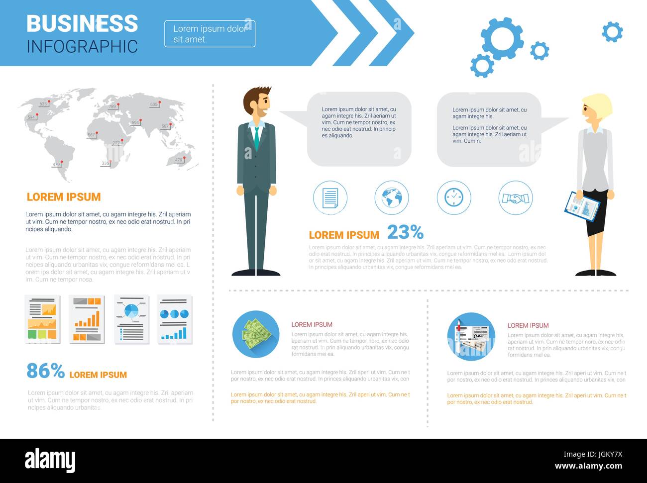 Business-Infografiken-Set mit textfreiraum für Präsentation-Tagung-Seminar-Konzept Stock Vektor