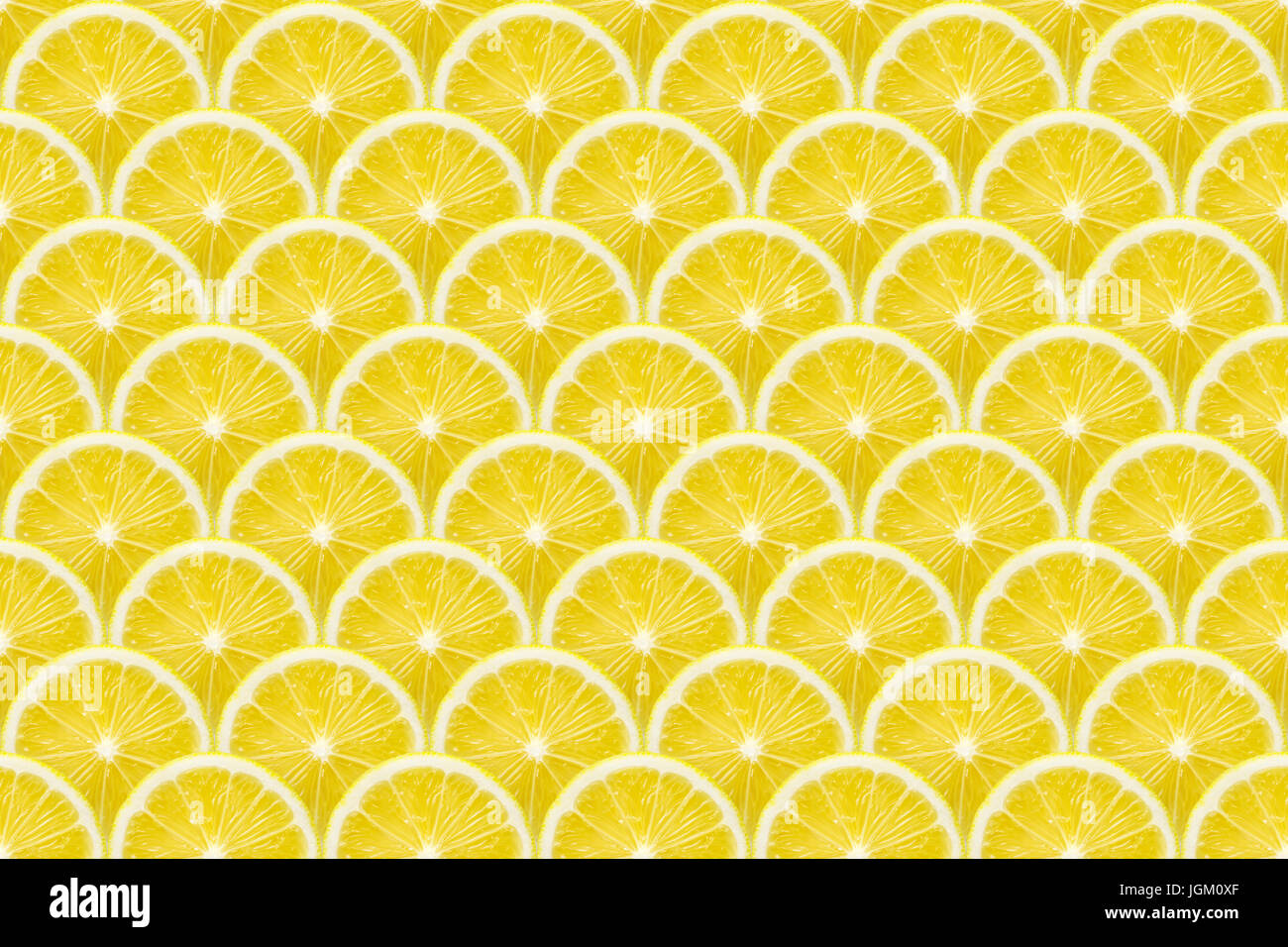 riesige detaillierte Hintergrund aus vielen Zitronenscheiben, nahtlose Muster gefertigt Stockfoto