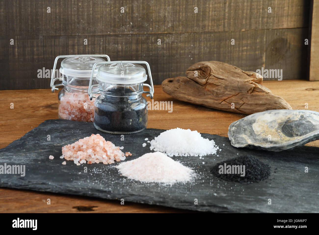 Meersalz für Gourmet-Küche Stockfoto