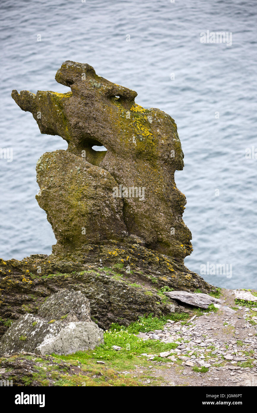 Der klagende Frau Felsformation, Skellig Michael, County Kerry, Irland Stockfoto