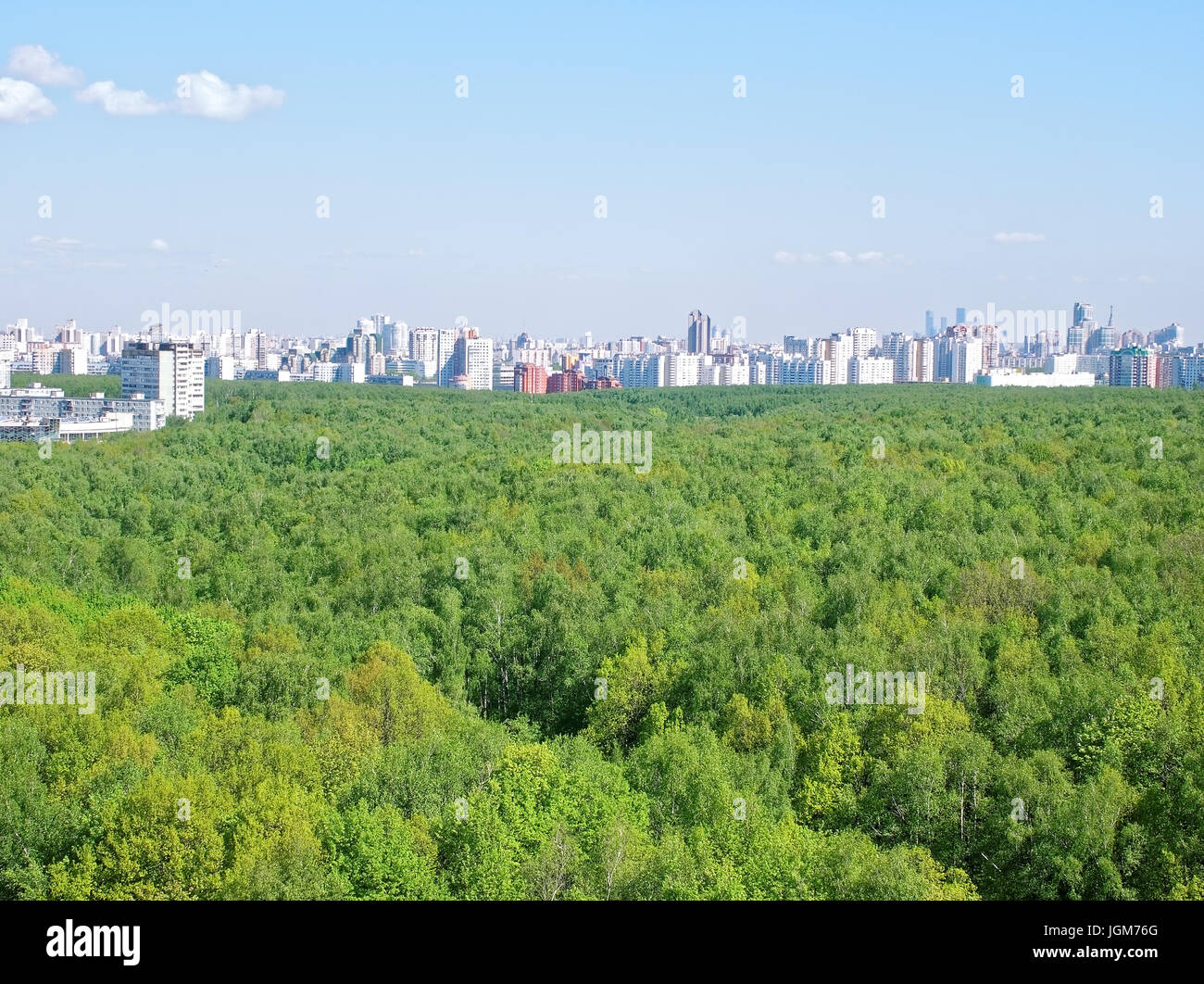 Ansichten von Moskau vom Dach des Hauses, den südwestlichen Vororten Stockfoto