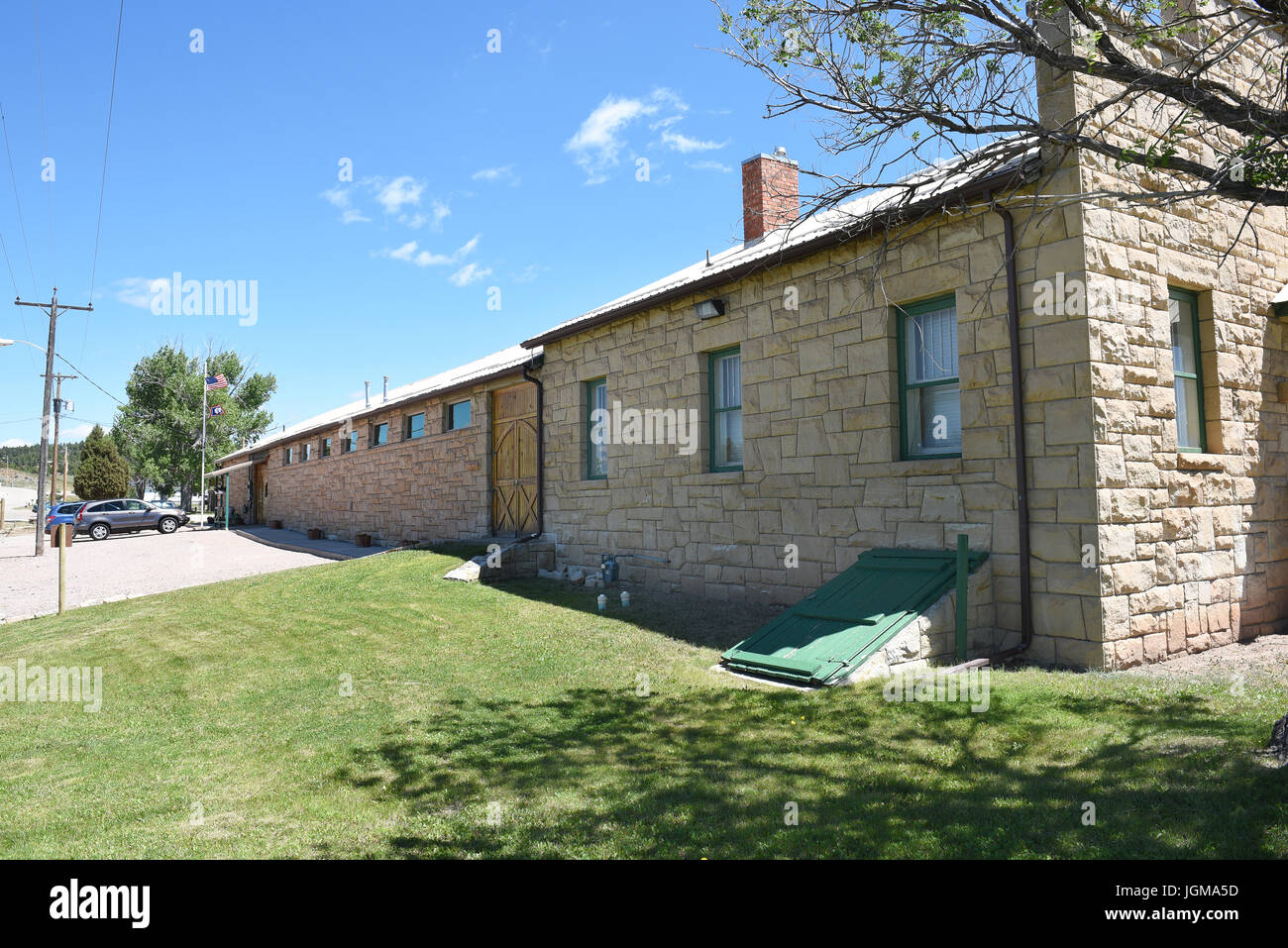 NEWCASTLE, WYOMING - 23. Juni 2017: Anna Miller Museum. Untergebracht in der Wyoming Army National Guard Kavallerie stabil, dem letzten Kalvarienberg in Wyoming stabil. Stockfoto