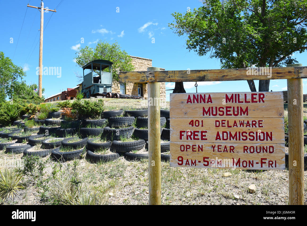 NEWCASTLE, WYOMING - 23. Juni 2017: Anna Miller Museum. Untergebracht in der Wyoming Army National Guard Kavallerie stabil, dem letzten Kalvarienberg in Wyoming stabil. Stockfoto