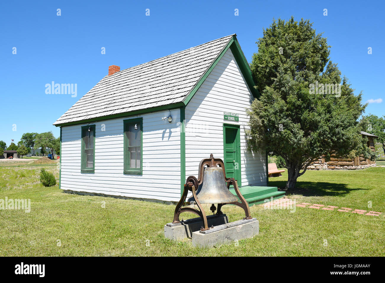 NEWCASTLE, WYOMING - 23. Juni 2017: Anna Miller Museum Schulhaus. Das Hauptmuseum befindet sich in der Wyoming Army National Guard Kavallerie stabil, die Stockfoto