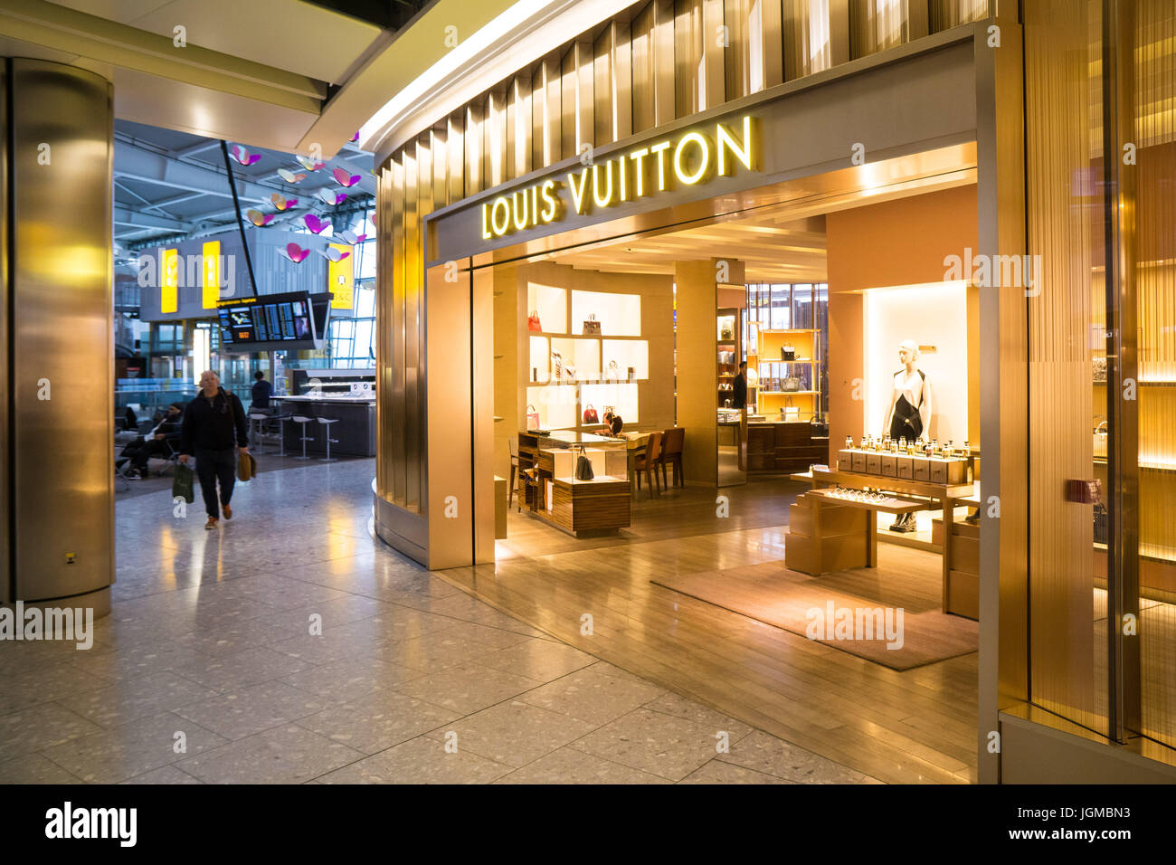 Flughafen Heathrow Terminal 5 Retail - Louis Vuitton Stockfoto