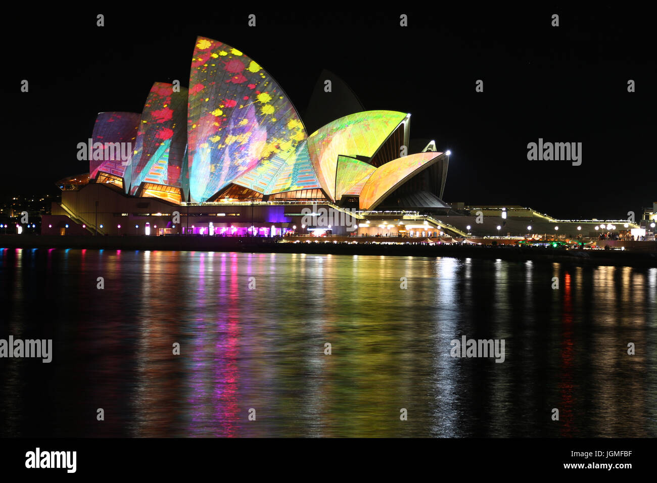 Australien, Sydney Opera House Night Life Stockfoto