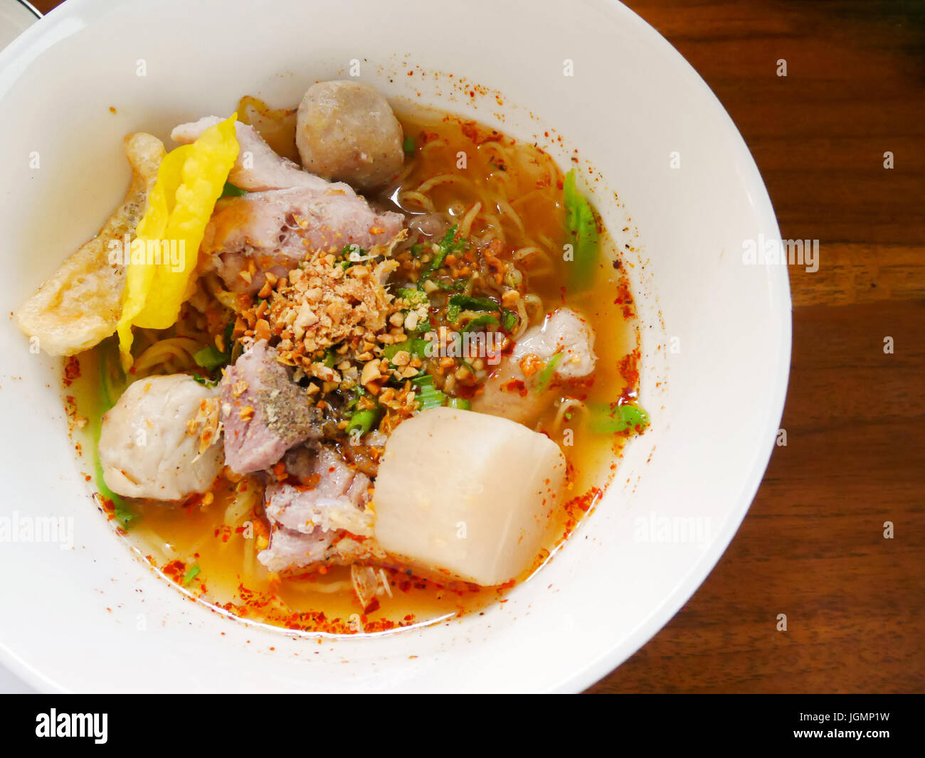 Thai Nudeln scharf und Herb mit textfreiraum hautnah Stockfoto