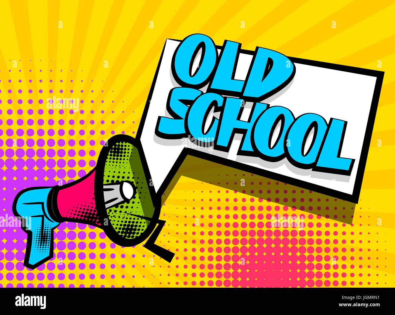 Megaphon Pop-Art-Old-school Stock Vektor