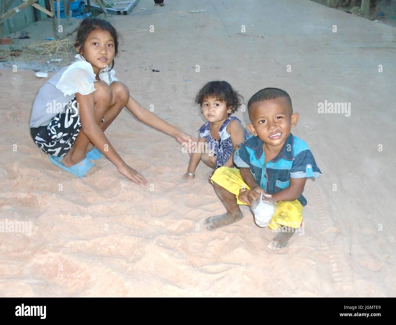 Poipet Kambodscha Kinder der Armut Banteay Meanchey Provinz Stockfoto