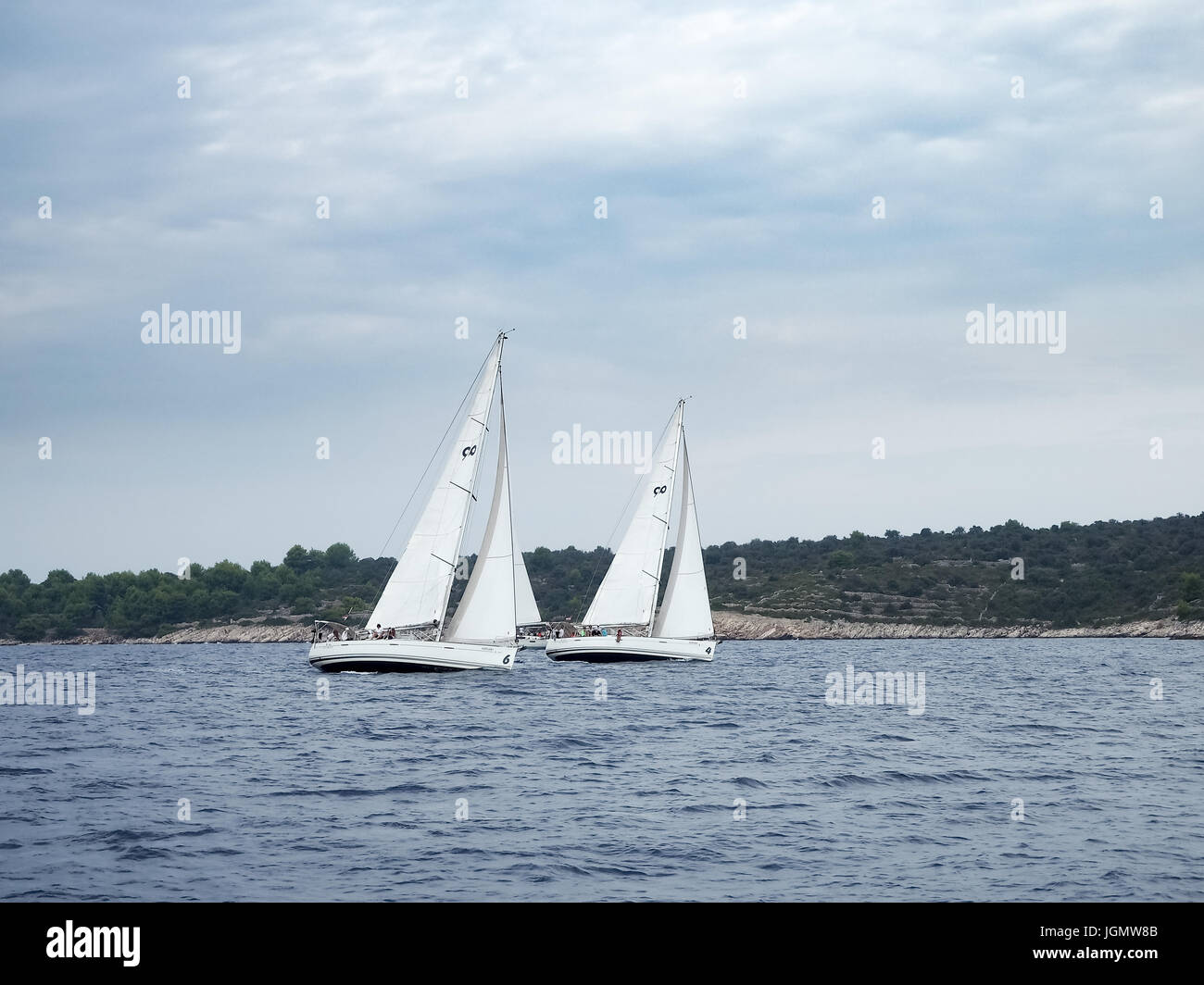 Segel-Yachten, Kroatien, Sommer 2016 Stockfoto