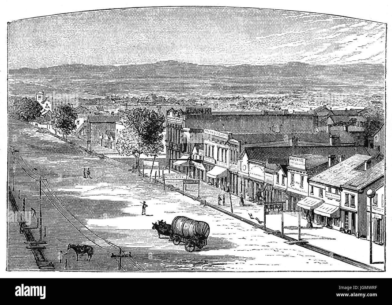 1879: eine Straße in Salt Lake City, Utah, Vereinigte Staaten von Amerika Stockfoto