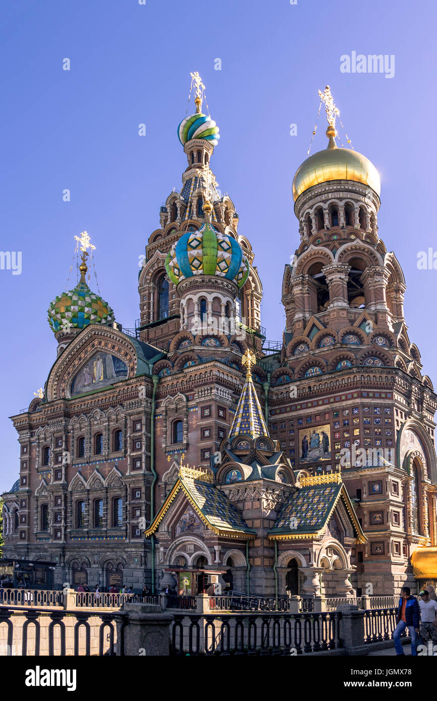 29.06.2017, Sankt Petersburg, Russland. Kathedrale der Auferstehung Christi Blut oder die Kirche des Retters auf Blut ohne Kabel Stockfoto