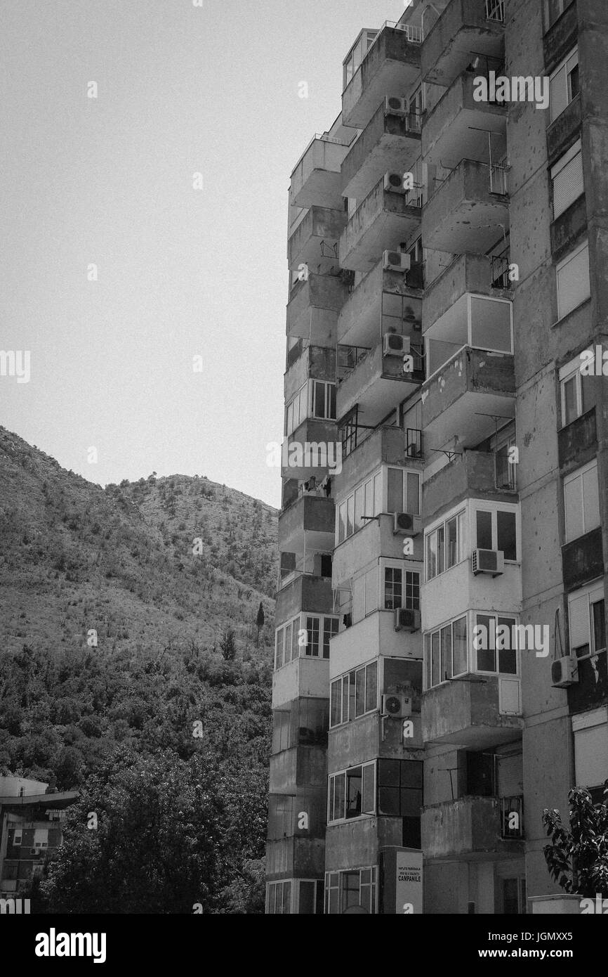Krieg betroffenen Gebäuden in Bosnien-Herzegowina Stockfoto
