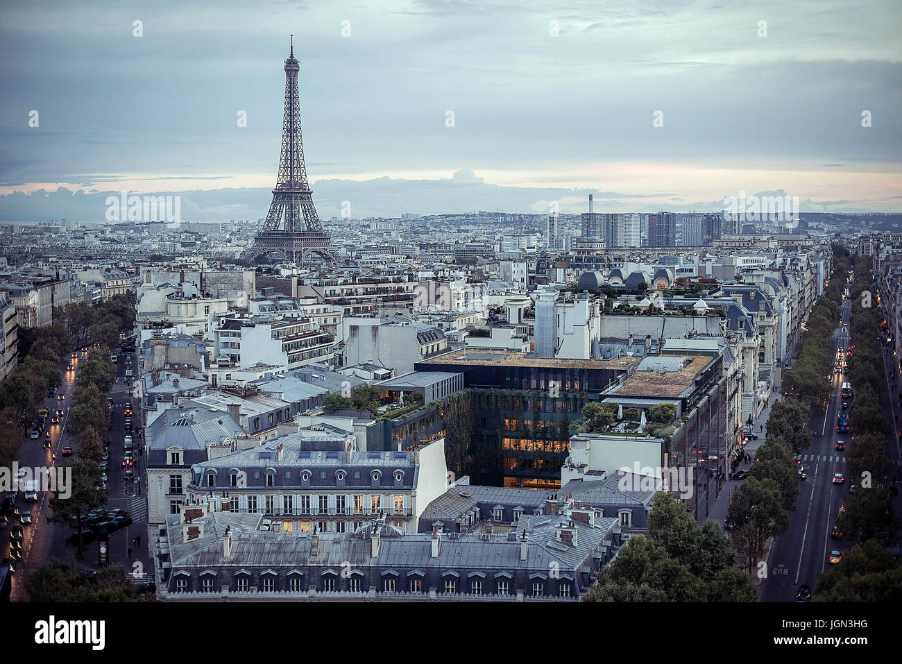 Stadt von Paris von oben Stockfoto