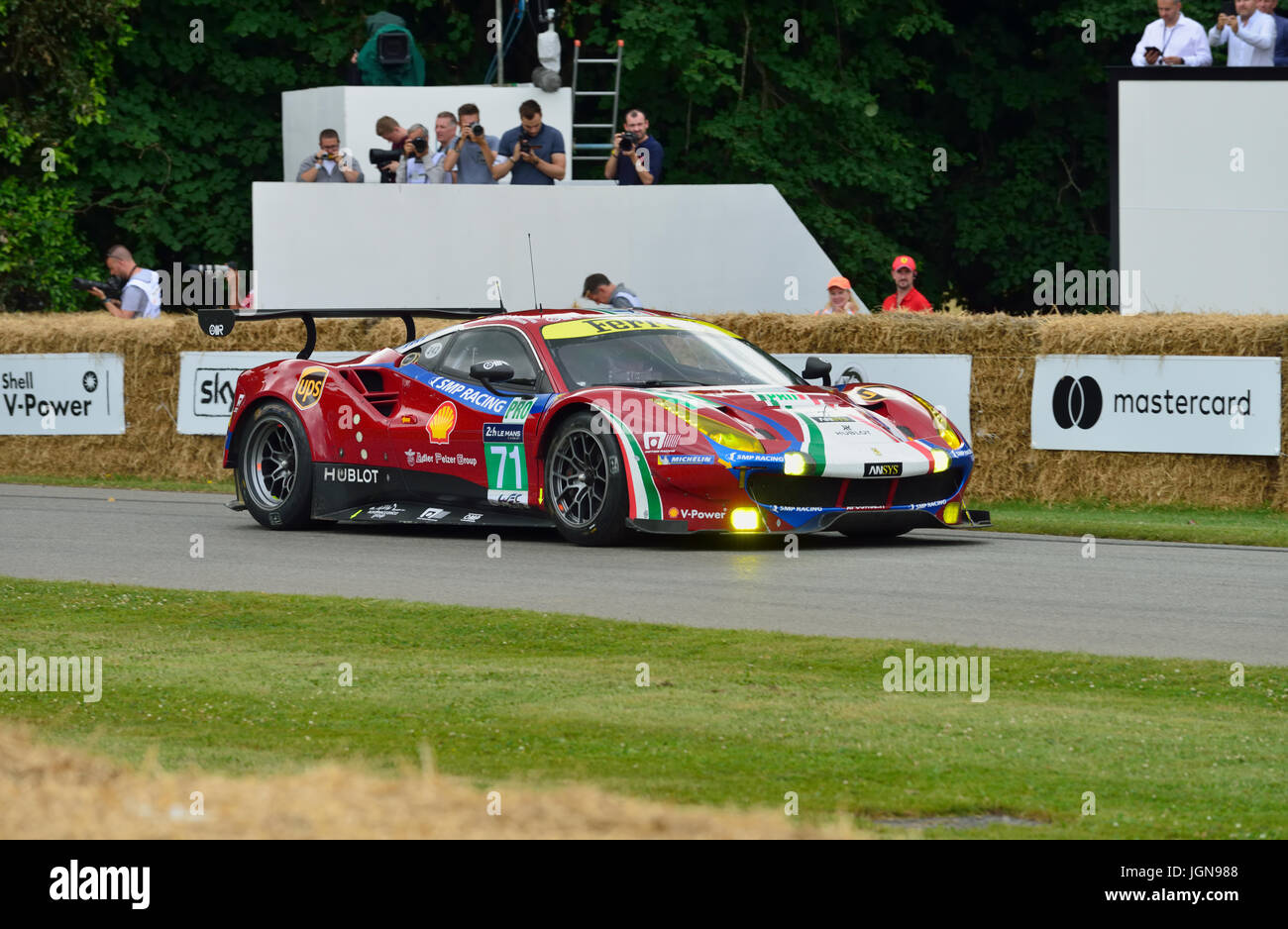 Ferrari 488 GT3, Goodwood Festival of Speed 2017, Chichester, West Sussex, Vereinigtes Königreich Stockfoto