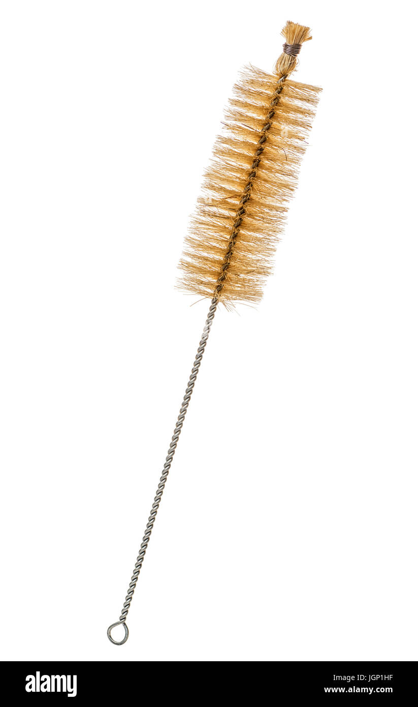 natürlichen inländischen Flaschenbürste isoliert auf weißem Hintergrund, Nahaufnahme Stockfoto