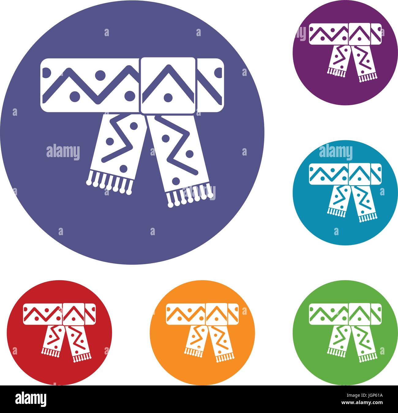 Schal mit Muster Icons set Stock Vektor