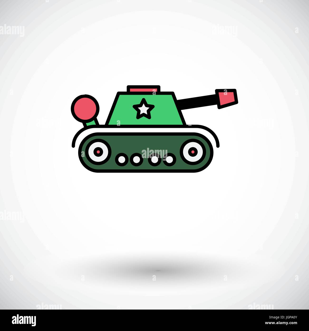 Tank-Spielzeug-Symbol. Flache Vektor zugehörige Symbol für Web und mobile Anwendungen. Es kann als - Logo, Symbol, Piktogramm, Infografik-Element verwendet werden. Vektor, Abbildung Stock Vektor