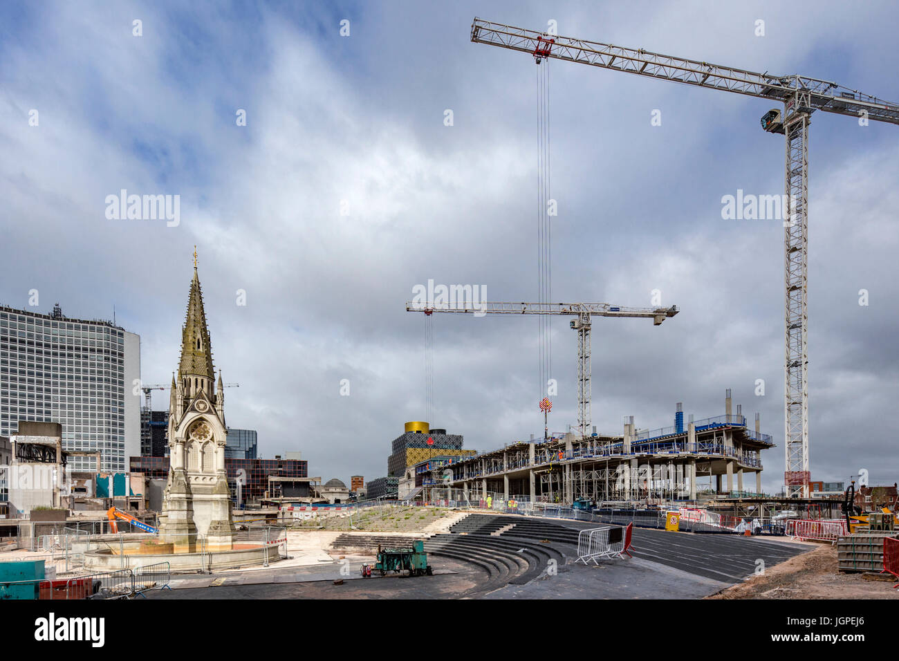 Die Sanierung des Stadtzentrum von Birmingham bei Paradise CIrcus Birmingham, England, UK Stockfoto