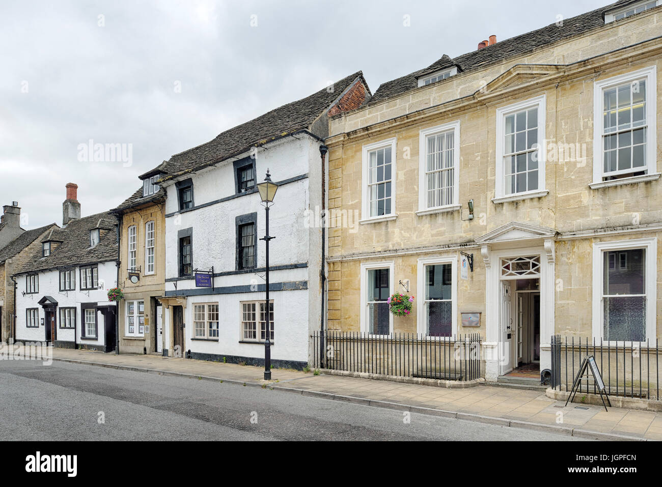 Alte Häuser in St Mary Street, Chippenham, Wiltshire Stockfoto
