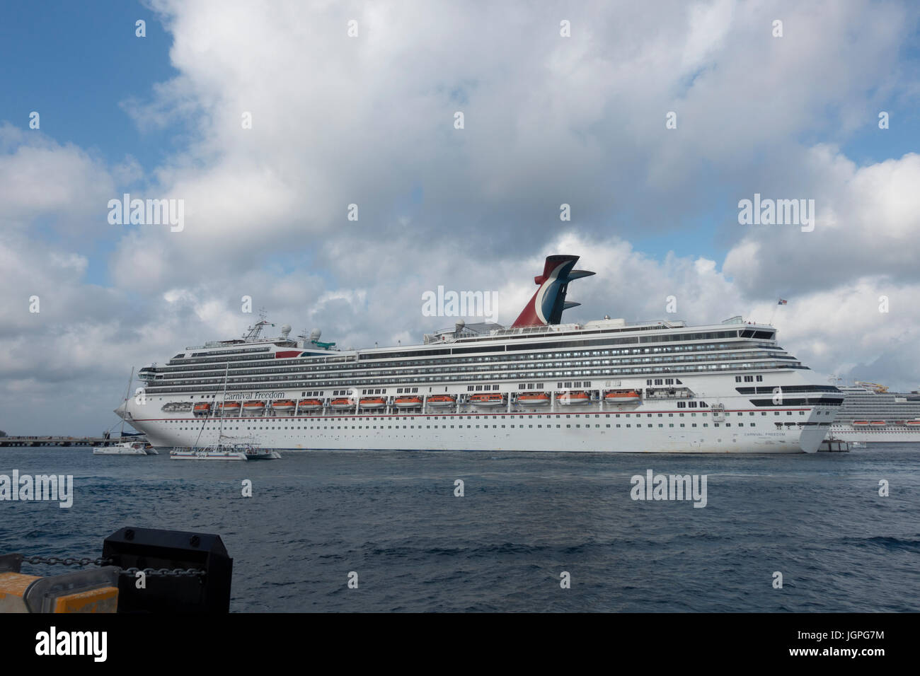 Kreuzfahrtschiff Carnival Freedom angedockt in Cozumel, Mexiko Stockfoto