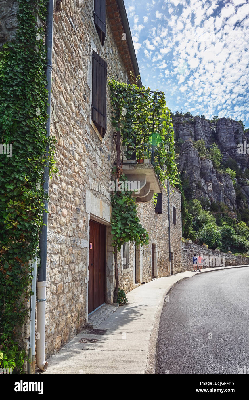 Eindruck des Dorfes Vogue, gilt als historisches Erbe und gilt als einer der zehn charmante Dörfer von Frankreich Stockfoto