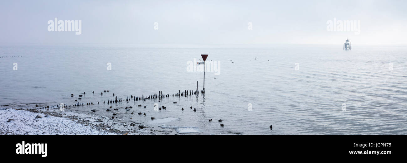 Winterstimmung am Bodensee Stockfoto