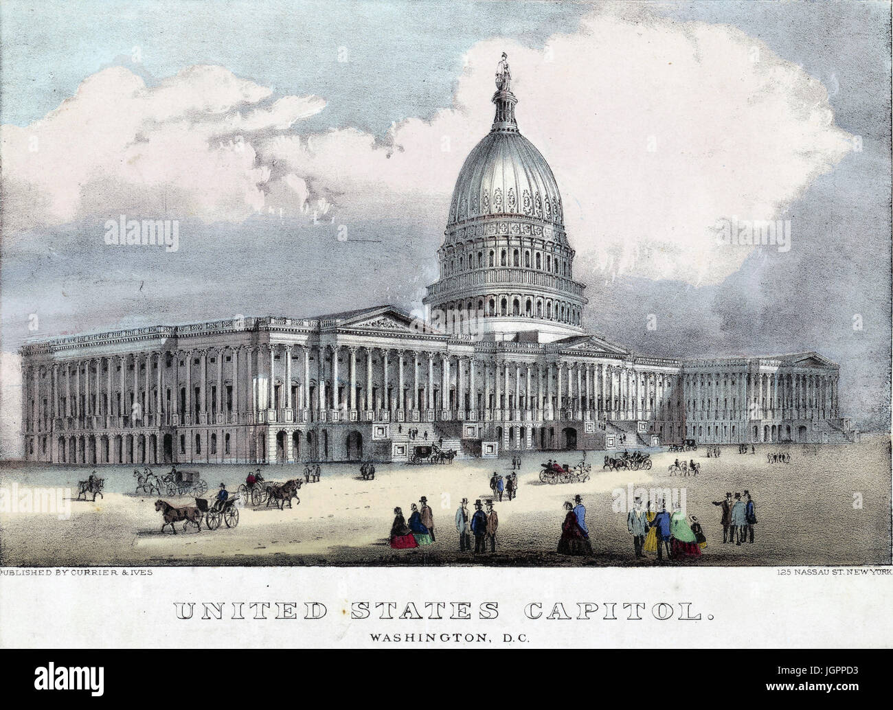 Kapitol, Washington D.C.  Drucken von Currier & Ives ca. 1873 Stockfoto
