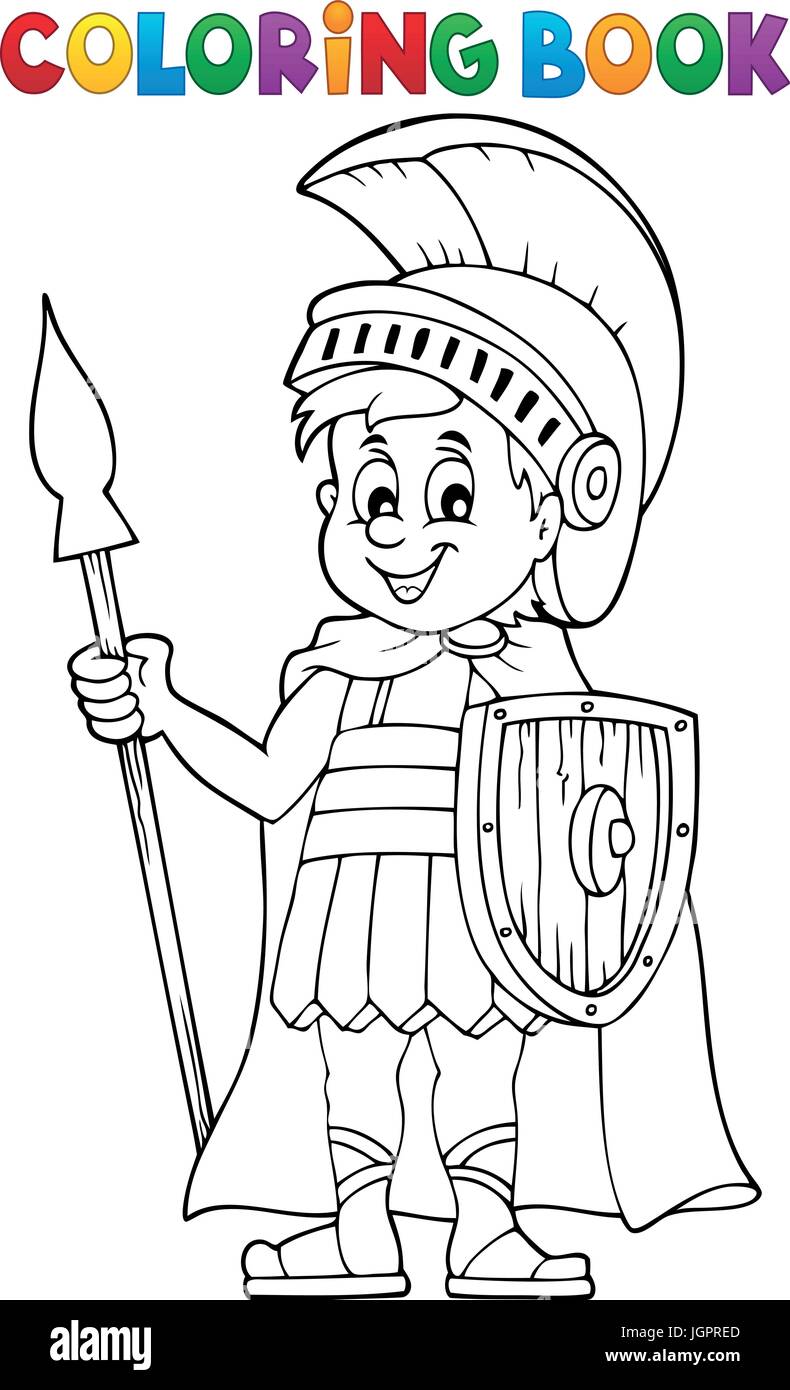 Coloring Book römischer Soldat - eps10 Vektor-Illustration. Stock Vektor
