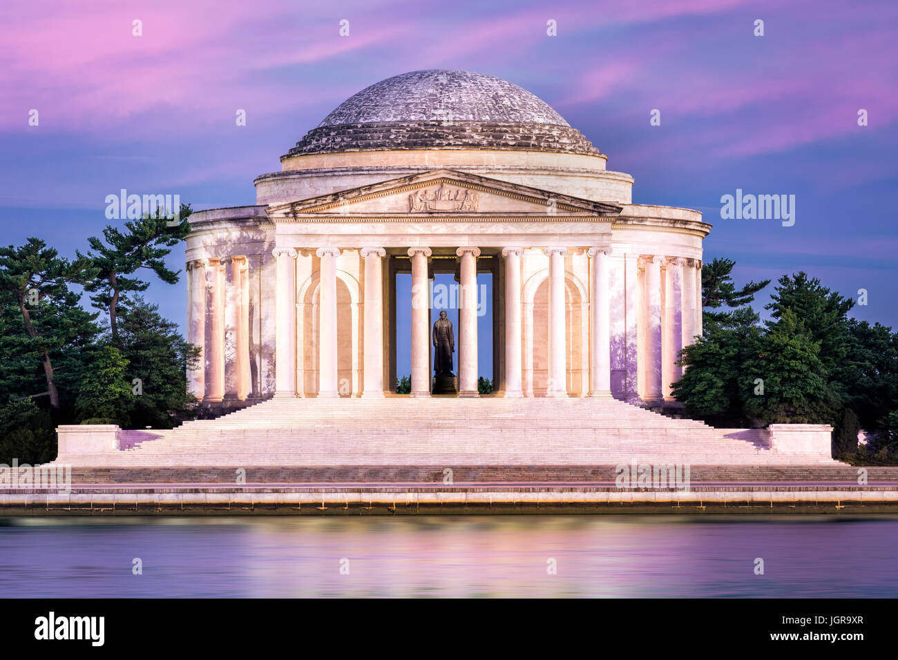 Jefferson Memorial in Washington DC. Das Jefferson Memorial ist ein öffentliches Gebäude, die von der National Park Service des United States Department verwaltet Stockfoto