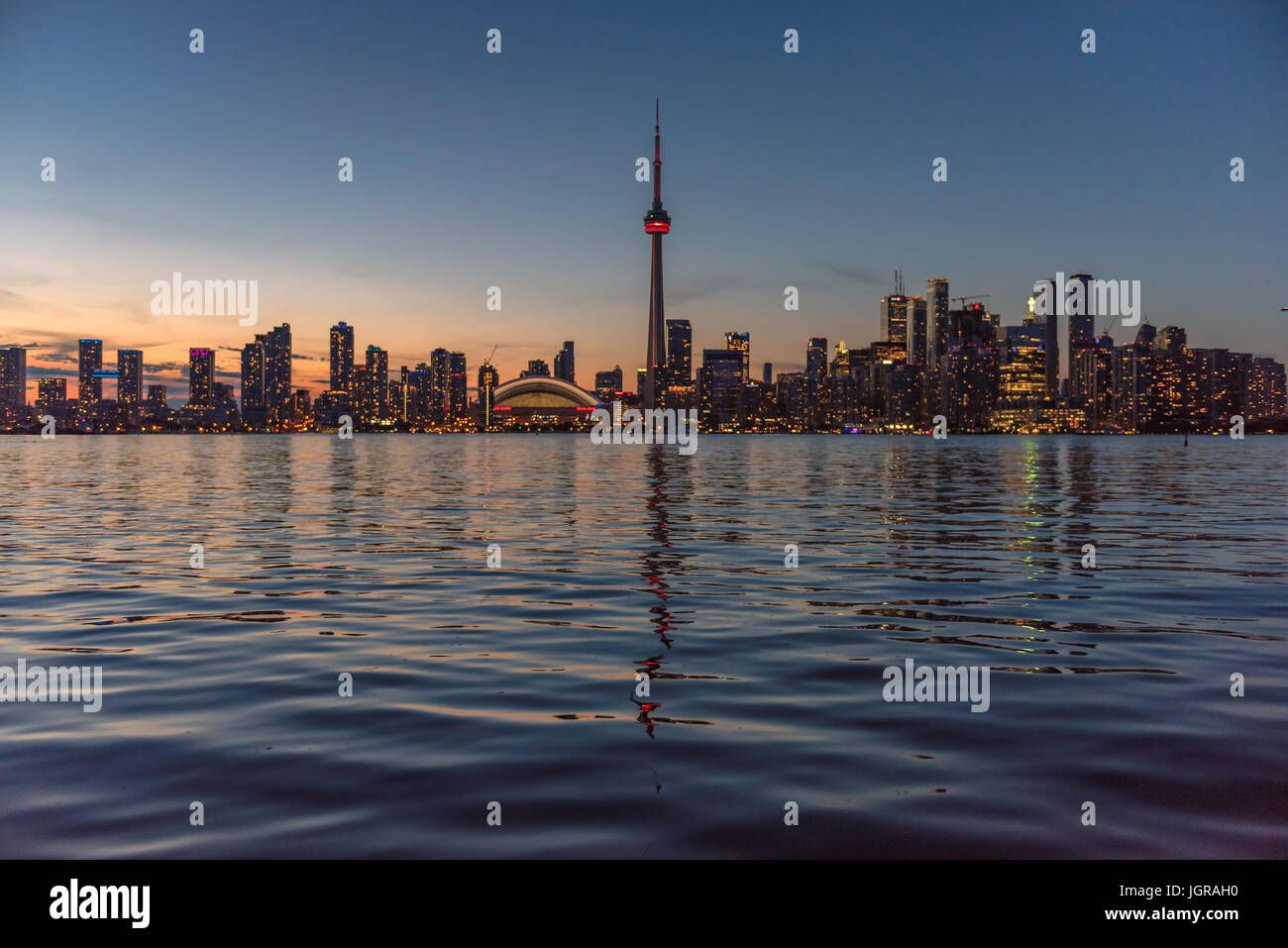 Toronto Skyline bei Sonnenuntergang, Kanada Stockfoto