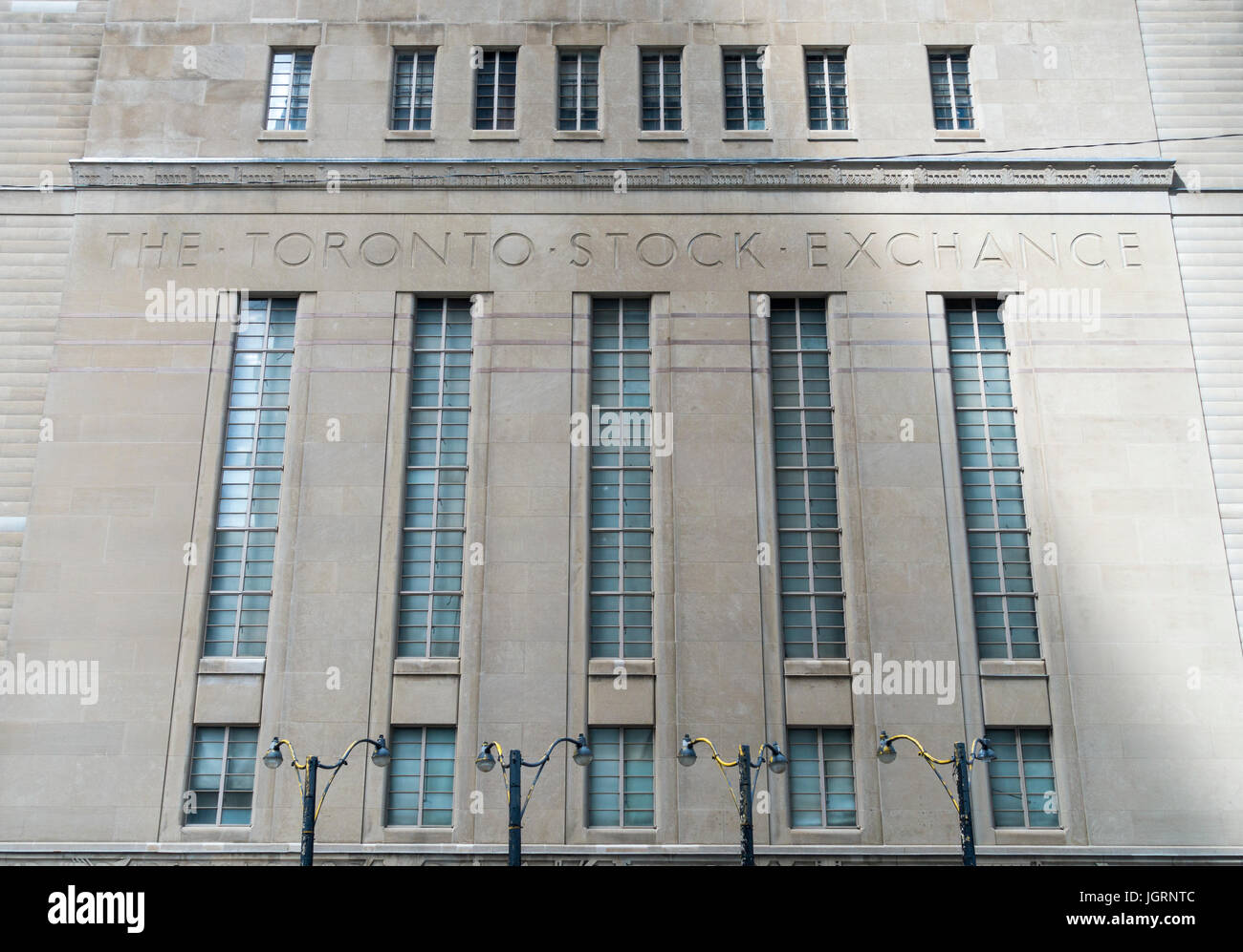Die historischen Art-deco-Design und ehemalige Website des Toronto Stock Exchange Gebäudes, jetzt ein Museum Design Exchange in Toronto Ontario Kanada genannt Stockfoto