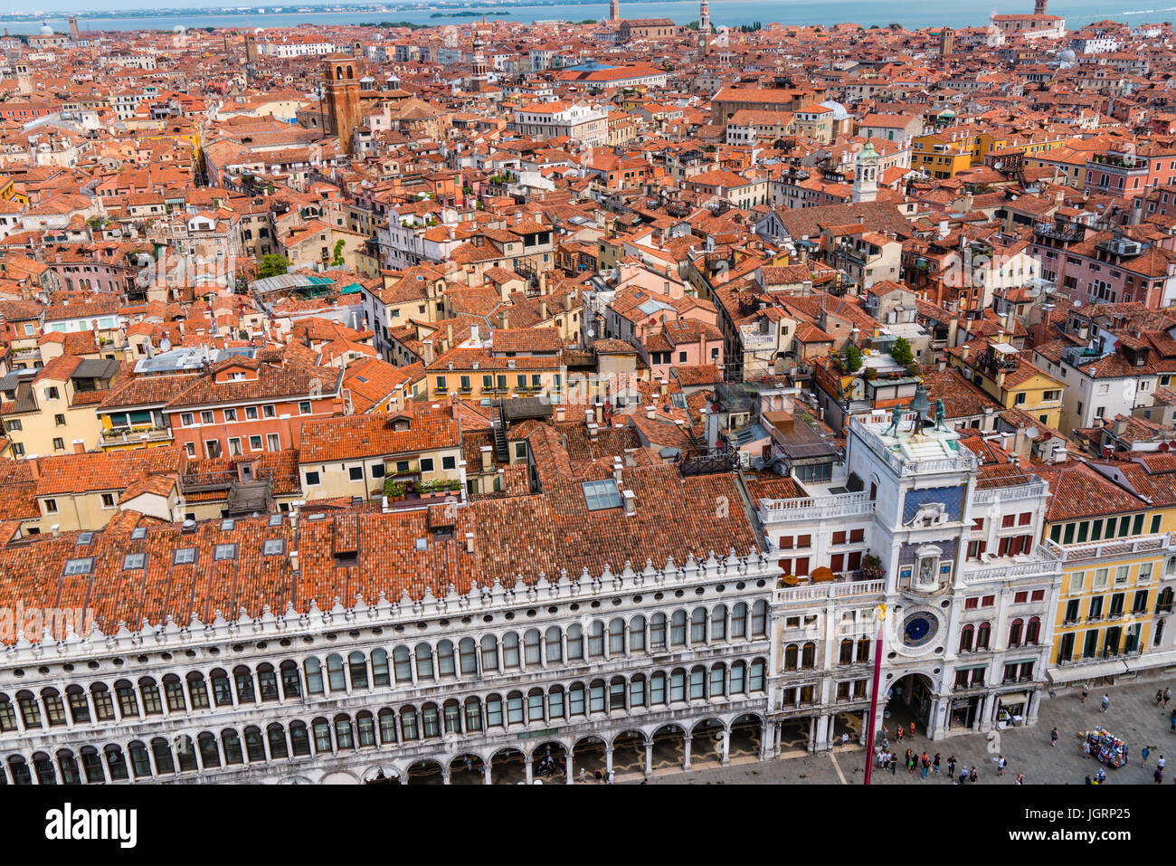 Dächer von Venedig von der Bell Tower von Markusplatz entfernt Stockfoto