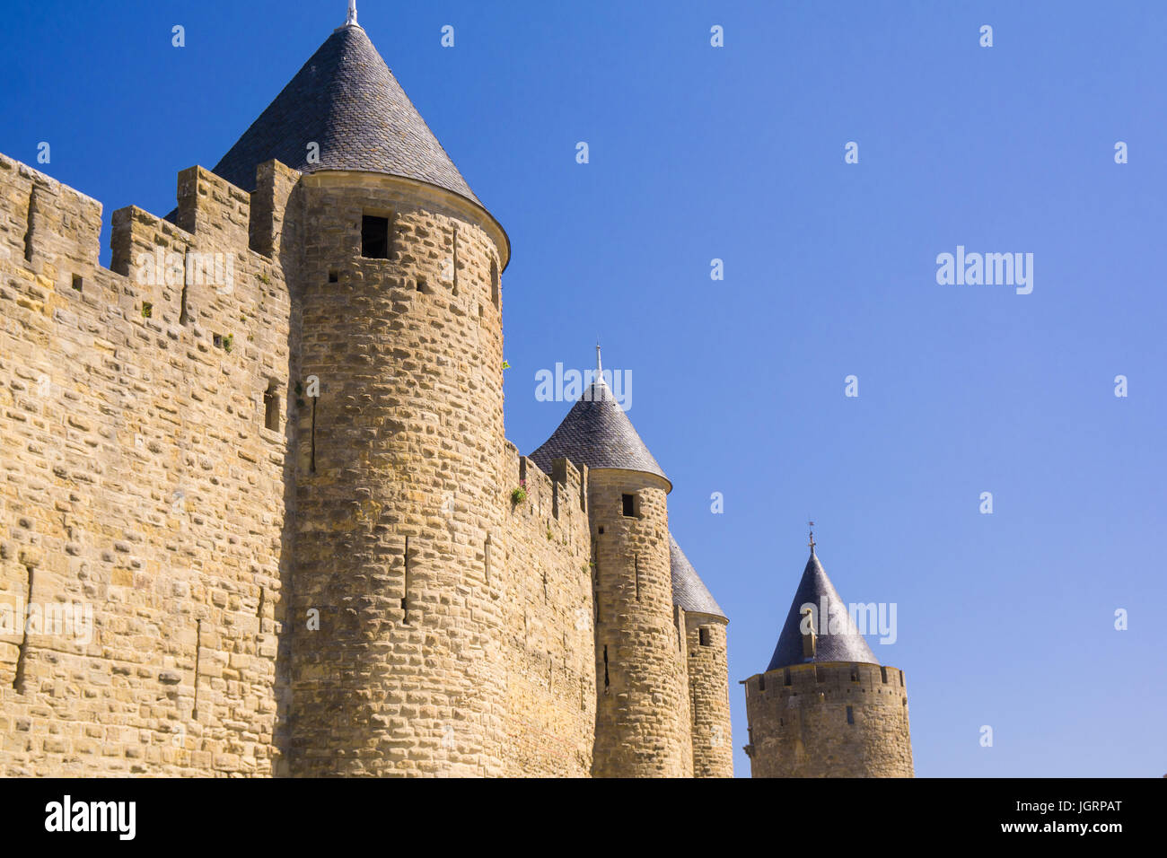 Die ummauerte Stadt Carcarsonne in SW-Frankreich Stockfoto