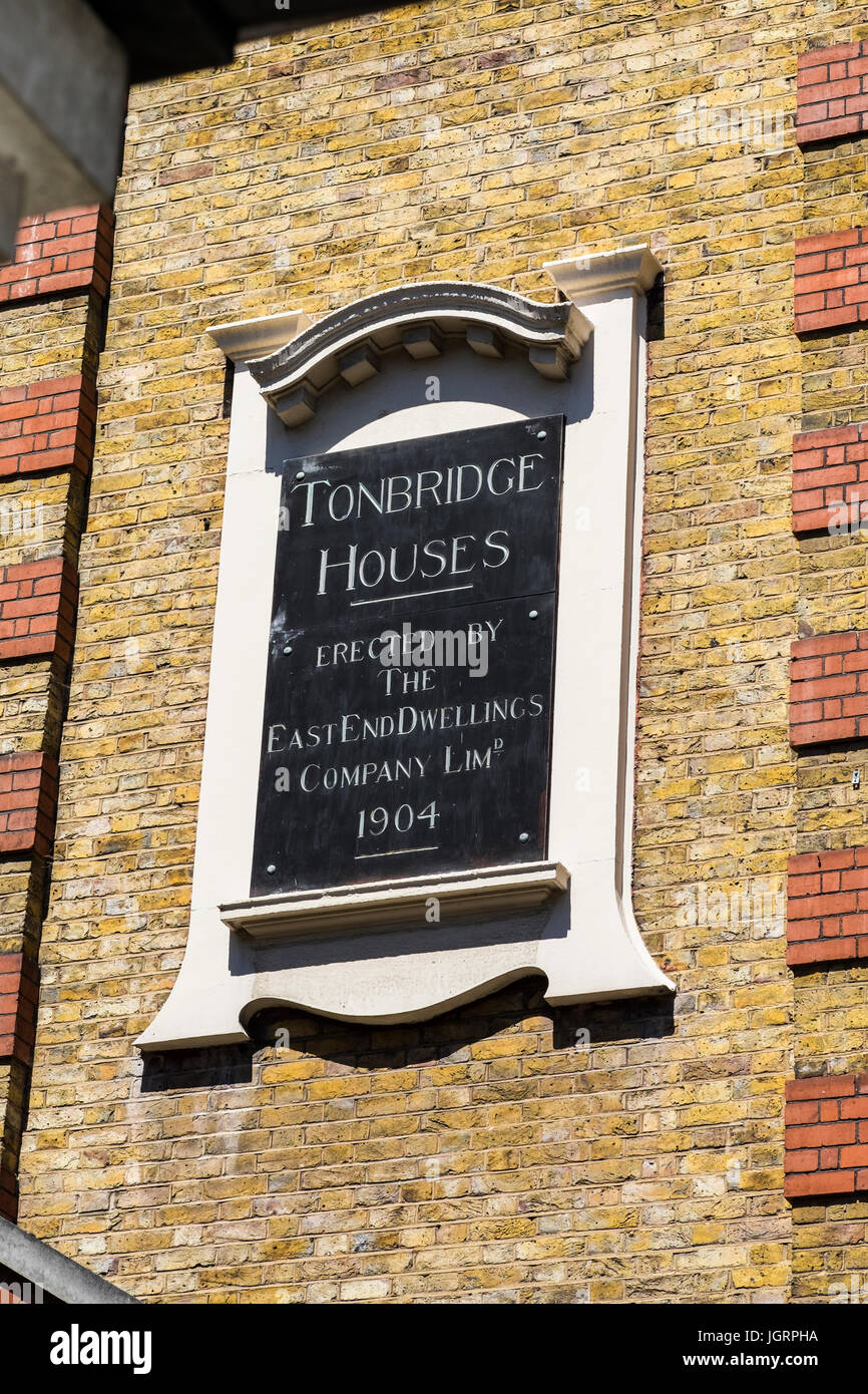Tonbridge Häuser in Tonbridge Straße im Stadtteil Camden gebaut von Ostende Wohnungen Company, London, England, Vereinigtes Königreich Stockfoto