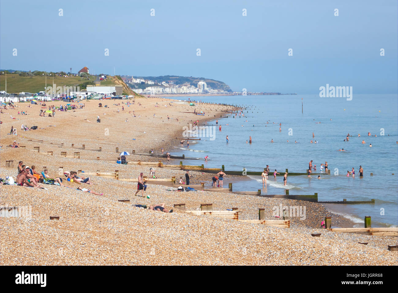 Bexhill-0n-Meer Strand, East Sussex, England, UK Stockfoto