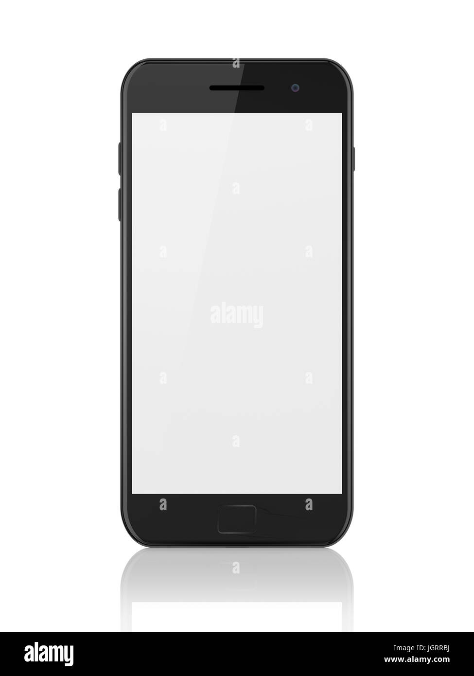 Modernes Smartphone mit leeren Bildschirm. Generische mobile Smartphone auf weißem Hintergrund Stockfoto