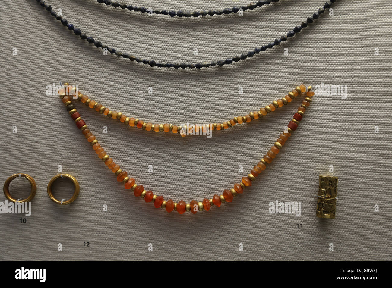 Mesopotamien. Irak, Perlen und Anhänger. British Museum. London. VEREINIGTES KÖNIGREICH. Stockfoto