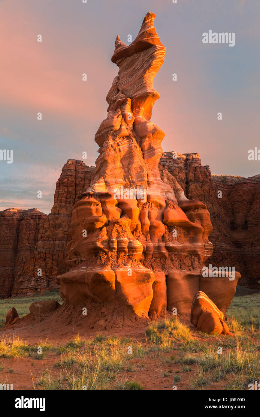 Die Hopi Clown. Moenave Sandstein, eine relativ weiche Sandstein-Schicht, die eignet sich gut, durch Erosion geformt wird. Arizona, USA Stockfoto