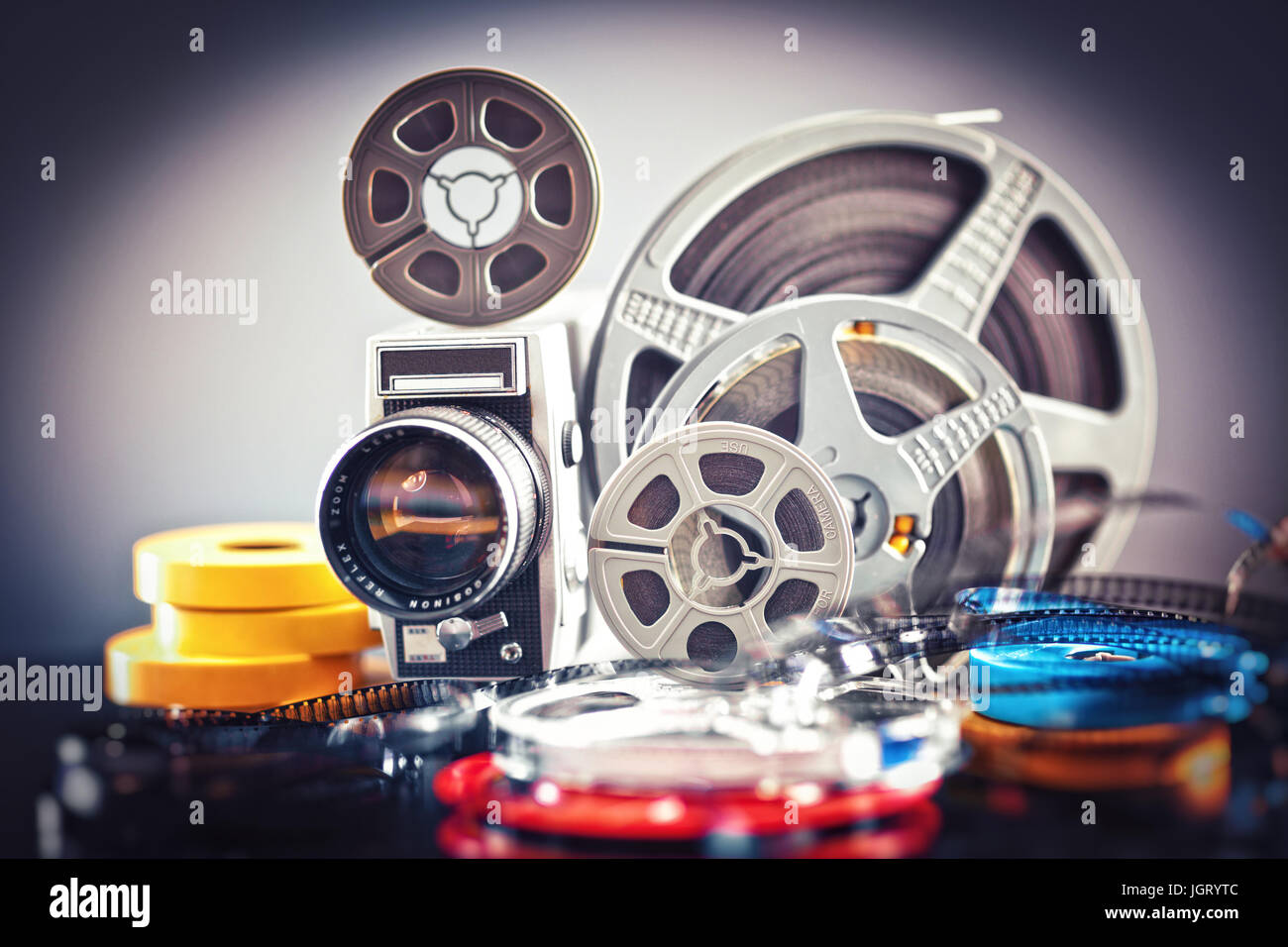 Jahrgang 8mm Film Konzept der Filmindustrie Stockfoto