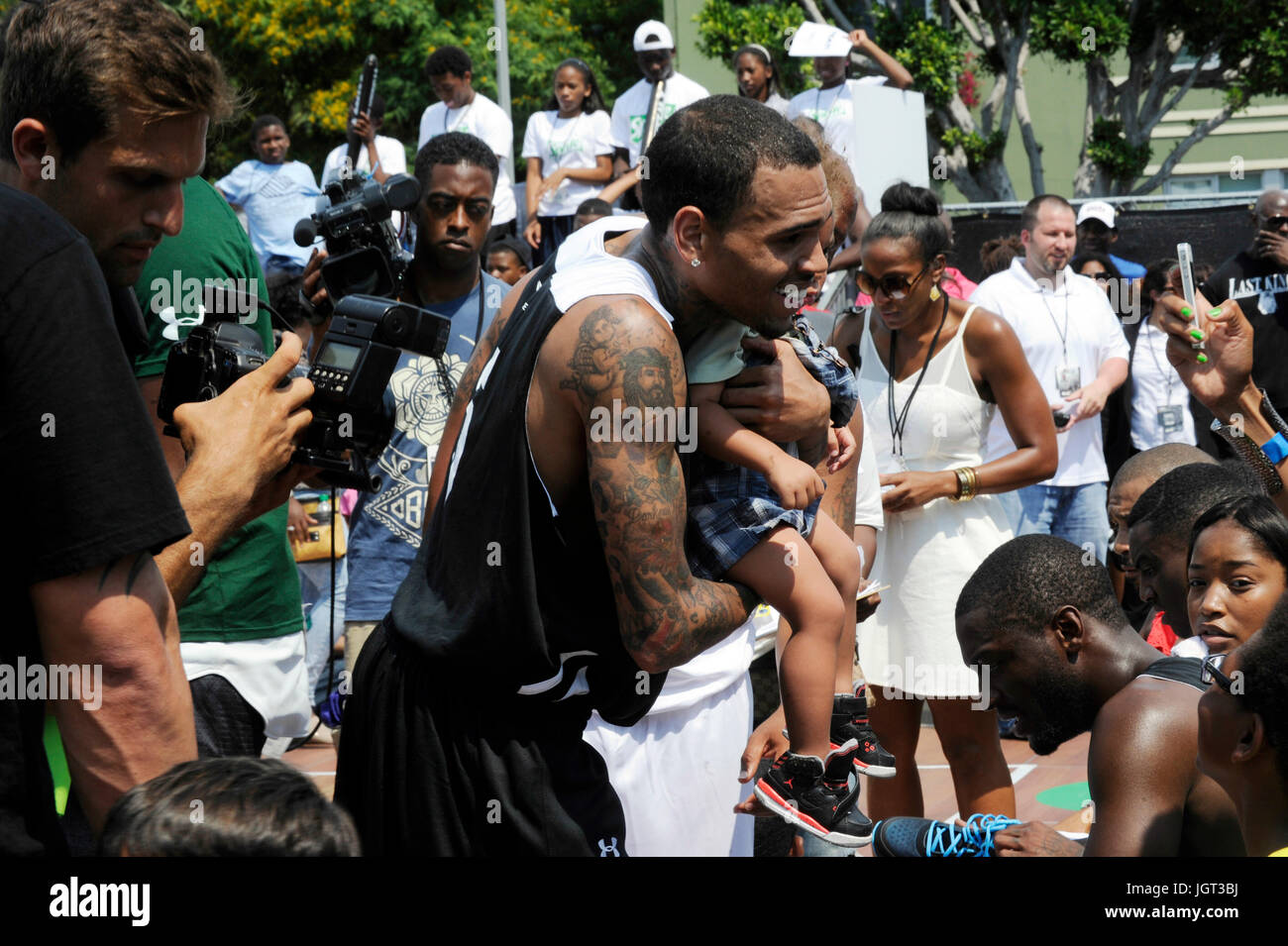 Chris Brown Sprite Celebrity Basketball-Ausstellungsspiel während 2013 WETTE Erfahrung L.A. LIVE Juni 29,2013 Los Angeles, Kalifornien Stockfoto