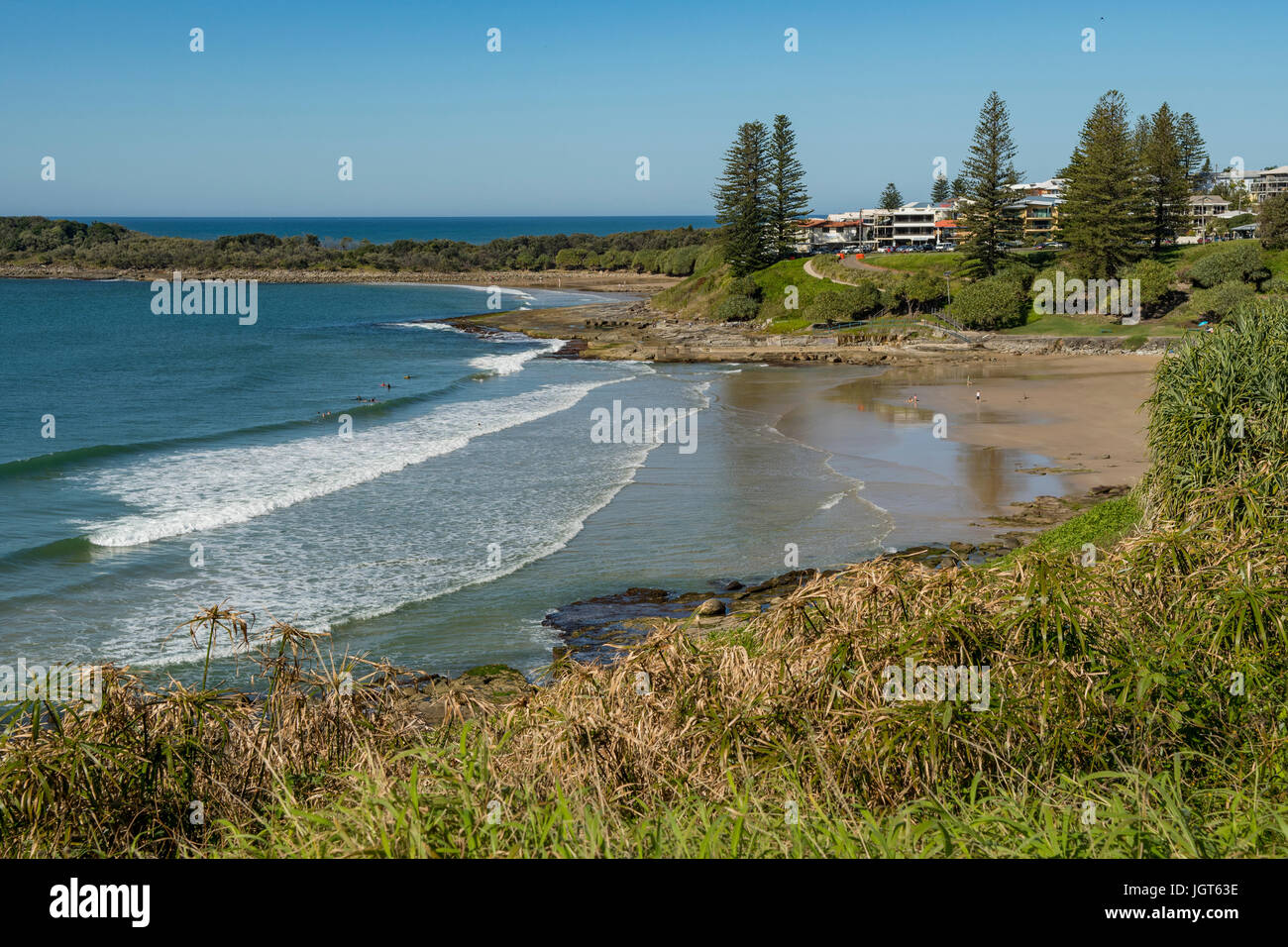 Strand in Yamba, NSW, Australien Stockfoto
